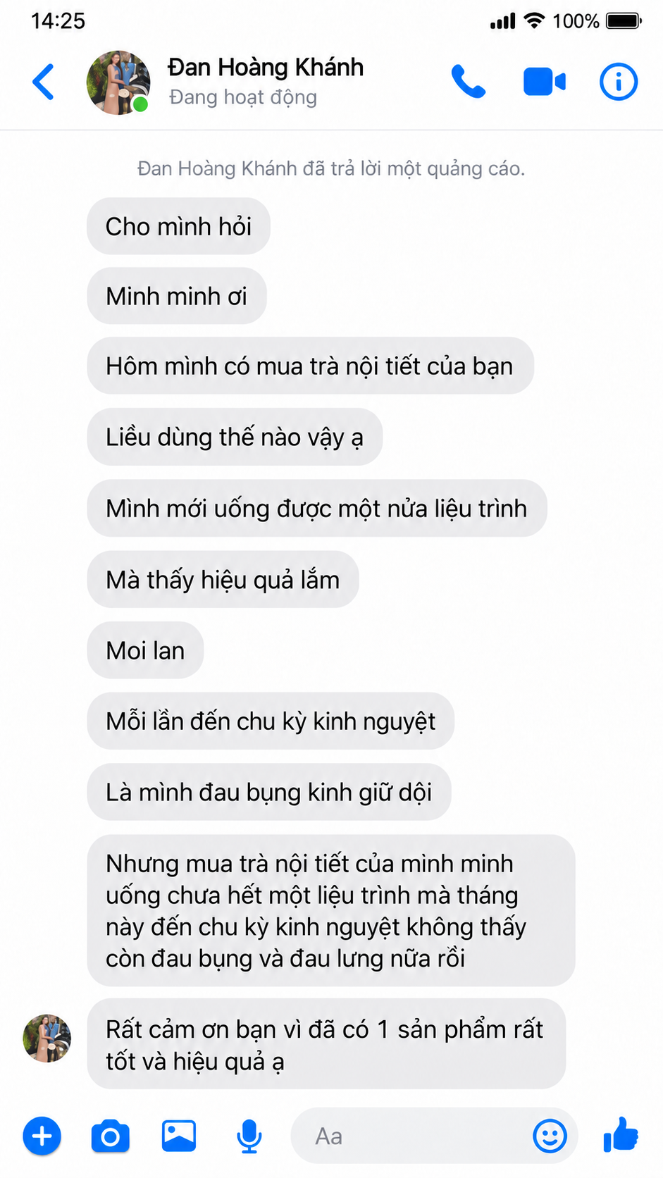 Ảnh chụp màn hình tin nhắn khách hàng 2