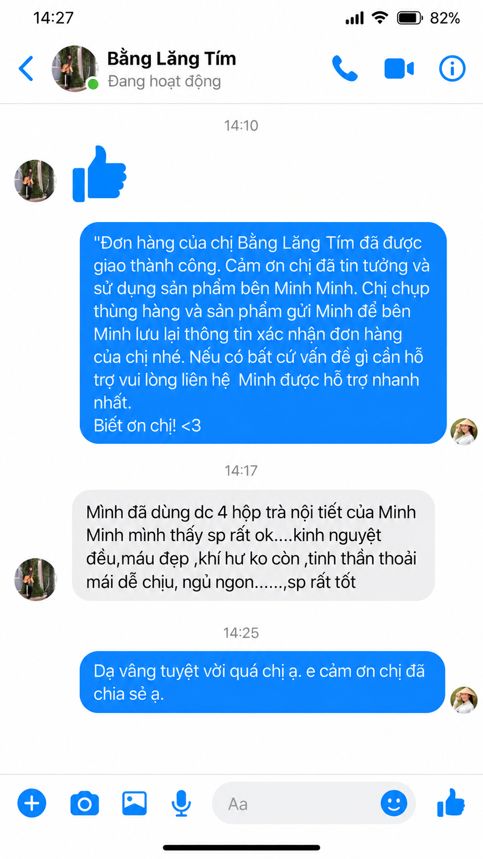 Ảnh chụp màn hình tin nhắn khách hàng 9
